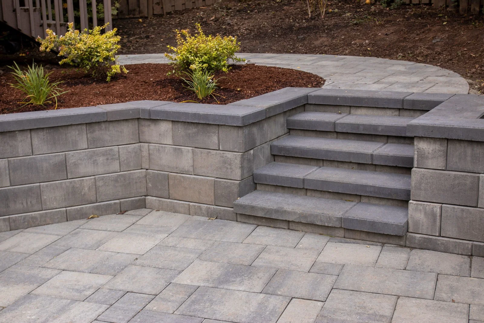 garden retaining wall installation